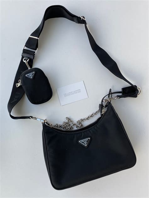 prada crossbody nylon with chain|prada nylon crossbody bag dupe.